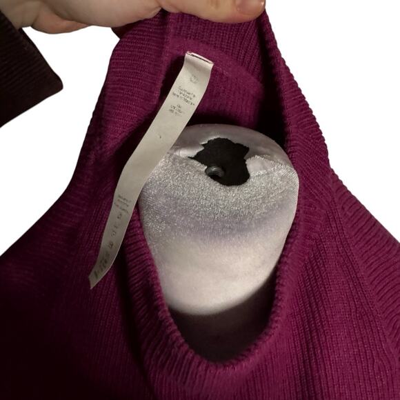 Lululemon Cotton Blend Mock Neck Sweater Heathered Wild Berry XS - Picture 11 of 12